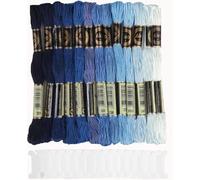 Derayee - Kit de pulsera brasileña, algodón, 8 m, bordado de punto de cruz, color azul con tarjeta, 14 colores, suministros de ocio creativos