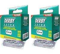 Derby Extra Verdes Cuchillas de afeitar de doble filo, 200 unidades