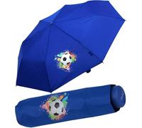 derby Paraguas infantil para niños, mini paraguas de bolsillo, luz para niños, azul (futbol)