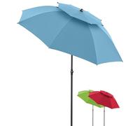 derby Sombrilla de 200 cm, sombrilla para playa, balcón y terraza, altura regulable, con protección UV, parasol plegable, para playa y piscina al aire libre