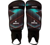 Derbystar Espinilleras Unisex Juvenil Protect, Color Negro y Rojo, XXS