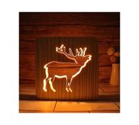 Dercass Deer Led Night Light Solid Wood Low Energy Used Button Switch Soft
