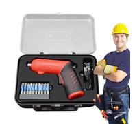 Dercet eléctrico inalámbrico, juego de perforación eléctrica | Kit de controlador de perforación inalámbrico - Herramienta de mano portátil con mango de doble posición, bits de controlador de tornillo