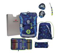 DerDieDas ErgoFlex Easy LED Juego de mochilas escolares 5 piezas azul