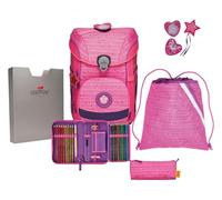 DerDieDas ErgoFlex Easy Pretty Unicorn - Juego de Mochila Escolar (5 Piezas), Rosa, Talla única