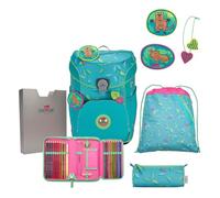 DerDieDas ErgoFlex Easy Superflash Paradise - Juego de 5 Mochilas Escolares, Turquesa