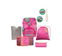 DerDieDas Set de mochila escolar ErgoFlex Exklusiv Eco 5 piezas Pink Planet