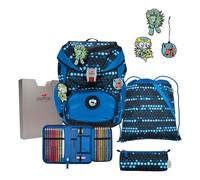 DerDieDas Juego de mochilas escolares ErgoFlex Superflash 5pcs. azul