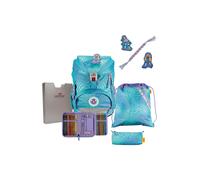 DerDieDas ErgoFlex LED Juego de mochilas escolares 5 piezas azul