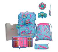 DerDieDas ErgoFlex Superlight Happy Pixel - Juego de Mochilas Escolares (5 Unidades), Azul