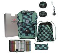 DerDieDas ErgoFlex Tiny Juego de mochilas escolares 8 piezas verde