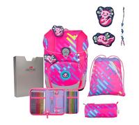 DerDieDas ErgoFlex Tiny Neon Punkie - Juego de 5 Mochilas Escolares, Rosa