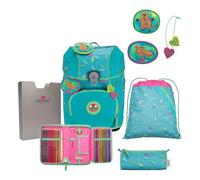 DerDieDas ErgoFlex Tiny Superflash Paradise - Juego de 5 mochilas escolares, turquesa