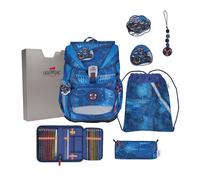 DerDieDas Juego de mochilas escolares Ergoflex Superlight 5pcs. azul