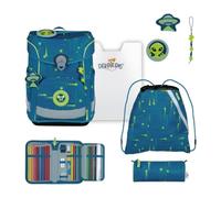 DerDieDas mochila escolar ErgoFlex Easy Set 6 -piezas Mission to Mars azul