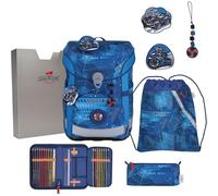 DerDieDas Mochila Escolar ErgoFlex Easy Set 6 -Piezas Turbo Speed Azul
