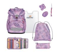 DerDieDas mochila escolar ErgoFlex Light Set 6 -piezas Safari Vibes rosa