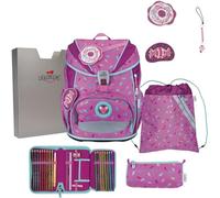 DerDieDas Mochila Escolar ErgoFlex Light Set 6 -Piezas Sweet Sprinkles Rosa