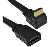 Derecho ángulo 90 Plano HDMI Extensión Cable Clavija a Femenino Enchufe 0,2 m 20 cm [0.2 metros/90 Degree]