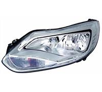 Derecho-FARO PRINCIPAL-Eléctrico-con Motor FONDO CROMO CHROMED MASK H1+H7 IPARLUX compatible con FORD FOCUS IV (11->)