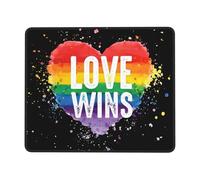Derechos del Orgullo Gay LGBT Corazón Arcoíris Alfombrilla para Ratón Bordes Cosidos Alfombrillas De Mouse Pequeña Alfombrilla Raton para Ordenador Hogar Pc 25X30Cm