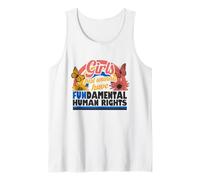 Derechos Humanos Fundamentales para Niñas Retro Floral Rainbow Camiseta sin Mangas