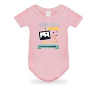 DEREGALOOS Body bebé personalizado de algodón manga corta. Ropa bebé regalo original con personalización. Regalo personalizado recién nacido con nombre o foto. (Rosa, 18M)