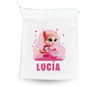 DEREGALOOS Bolsa de Merienda Personalizada Diseño Infantil | Bolsa Merienda Infantil | Mochila Guardería Personalizada | Regalos Personalizados | Regalos Niños Vuelta al cole | Gatos (Skye)