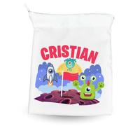 DEREGALOOS Bolsa de Merienda Personalizada Diseño Infantil | Bolsa Merienda Infantil | Mochila Guardería Personalizada | Regalos Personalizados | Regalos para Niños Vuelta al cole (Alien)