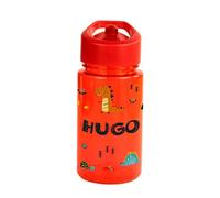 DEREGALOOS Botella Infantil Dinosaurios Personalizada con Nombre. 440 ml sin BPA. Bidón Escolar con Pajita, Asa y Tapón Plegable. Regalo Vuelta al Cole Niños. Azul, Rojo o Amarillo (ROJO)