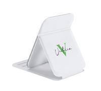 DEREGALOOS Espejo Personalizado Plegable con Tapa. Espejo de Viaje con Soporte Ajustable. Impresión a Todo Color. Regalo Original para Mujeres, Eventos de Belleza (Inicial y Nombre)