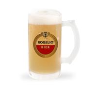 DEREGALOOS Jarra de Cerveza Personalizada con nombre. Jarra de Cristal Personalizada para bebidas frías. Regalos día del Padre. Detalles originales. (Cerveza varios idiomas)