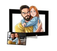 DEREGALOOS Marco Personalizado con Foto Estilo Guerrero de Acción. Cuadro Artístico para Fans del Manga y Anime. Foto con Arte de Guerrero. Regalo Original para Cumpleaños, Dia del Padre