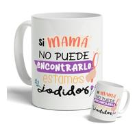 DEREGALOOS Taza de cerámica divertida para Madres. Taza de café Regalo día de la Madre. Regalo Original con frase para mujer. Tazas divertidas con frase. (Si mamá no puede encontrarlo...)