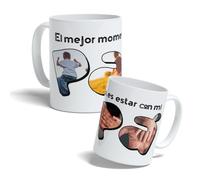 DEREGALOOS Taza de cerámica Personalizada para Padres. Taza Personalizada Regalo día del Padre. Regalo Original Personalizado para hombre. Tazas divertidas con frase. (Papá)