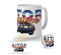 DEREGALOOS Taza de cerámica Personalizada para Padres. Taza Personalizada Regalo día del Padre. Regalo Original Personalizado para hombre. Tazas divertidas con frase. (Dad of the future)