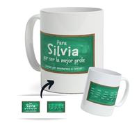 DEREGALOOS Taza Personalizada con nombre para Profesores. Tazas de Desayuno personalizada Profesores. Regalo Original para Profes. Regalos Profes Navidad. Regalo fin de curso. (Pizarra)