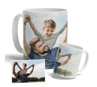 DEREGALOOS Taza Personalizada para Padres con Foto. Regalo Original Día del Padre Estilo Retrato Acuarela Artística. Taza de Desayuno para Papá y Abuelos. Cerámica 330ml