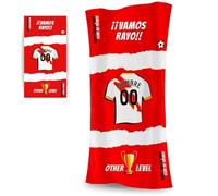 DEREGALOOS Toalla Personalizada con Nombre y Equipo de fútbol. Regalos Personalizados fútbol Rayo. Regalo Original para Aficionados del Fútbol. Regalo Mundial futbolistas.