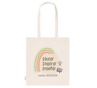 DEREGALOOS Tote Bag Algodón Orgánico para Profesores | Bolsa con Asas para Maestras 140g/m2 | Regalo Fin de Curso | Bolsa Multiusos para Profes | Regalos Originales (Educar, Inspirar Enseñar)
