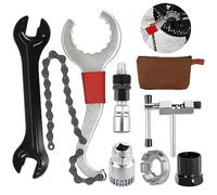 DERERSTE Kit de Herramientas de reparación de Bicicletas 7Pcs con Llave 3 en 1 Extractor de Cassette,rompedor de Cadena,Extractor de Extractor de biela,Extractor de pedalier,Llave de Cono de buje