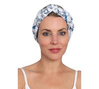 Deresina - Diadema cruzada extra ancha con gorro de bambú suave para mujer, diadema para alopecia, pérdida parcial del cabello (crema, talla única)