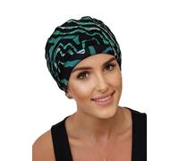 Deresina Harmony - Gorro de quimioterapia de bambú para mujer, Green Lines, Talla única