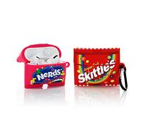Derhom Airpods Carcasa de Silicona Compatible con Airpods de Apple Pro [Serie de Bocadillos de Caramelo][2 Pack] (Skittles/Fun Candy Nerds)