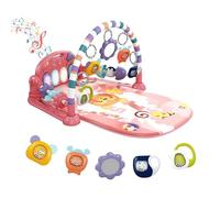 derimkcoa Baby Play Mat Baby Gym,Funny Play Piano Tummy Time Baby Activity Mat with 5 Infant Sensory Baby Toys, Music and Lights Boy & Girl Gifts for Newborn Baby 0 to 3 6 9 12 Months (Pink)