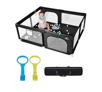derimkcoa Corralito para bebés, corralito grande para bebés y niños pequeños, valla de seguridad para bebés, centro de actividades para interiores y exteriores, con ventosas antideslizantes y
