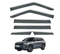 Derivabrisas Viseras Deflector para Chery Tiggo 7 High-Performance Edition MK3 2024+, Deflectores de Viento Ventana Antilluvia con Rayas Brillantes Accesorios,6PCS