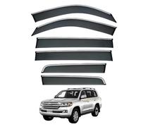 Derivabrisas Viseras Deflector para Land Cruiser LC200 MK9-J200 2008-2020, Deflectores de Viento Ventana Antilluvia con Rayas Brillantes Accesorios,6PCS