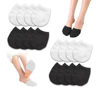 DERJDISF 8 Paia di Mezze, Calcetines Invisibles Mujer Calzini Antiscivolo in Silicone Traspirante per Donna, Perfetti per il Balletto e Tacchi Alti (4 Paia di ciascuno in Nero e Bianco)