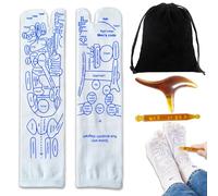 DERJDISF Calcetines Reflexología - Reflexología Socks Incluye Bolígrafo de Masaje de Resina, Bastón de Masaje Triangular y Bolsa de Almacenamiento para Mujeres Talla 35-39